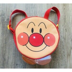 Anpanman Mini Kids Backpack Breadman Cartoon Face Zip, Adjustable Strap